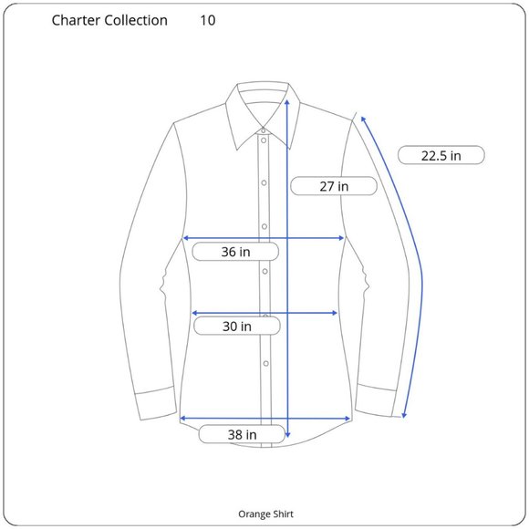 Charter Collection Orange Shirt in Size 10 - Picture 4 of 4
